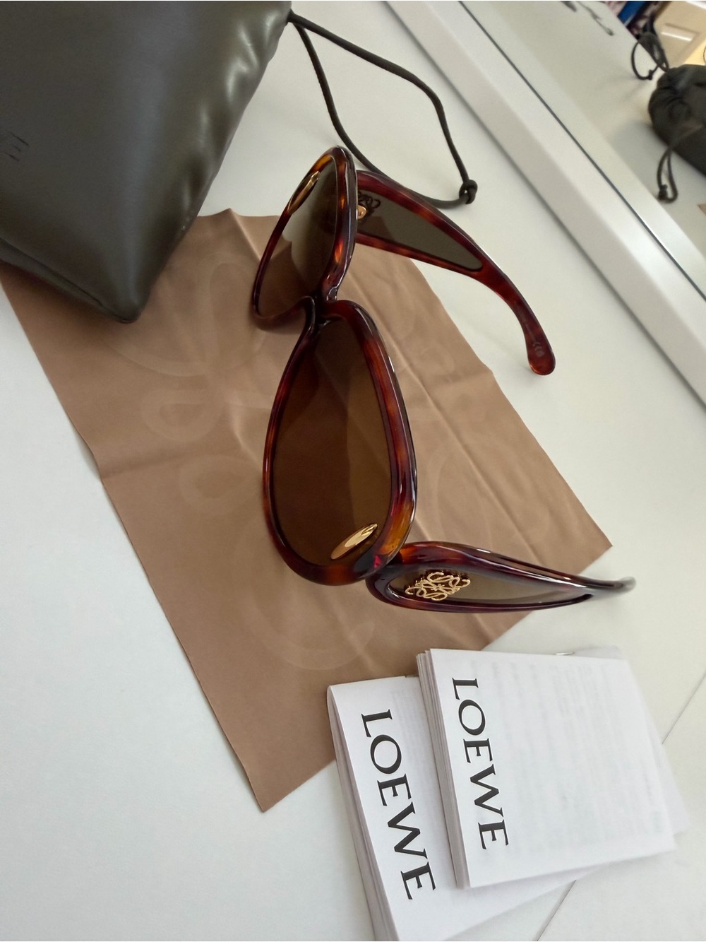 Loewe Tortoiseshell Frame Sunglasses with Brown Lenses